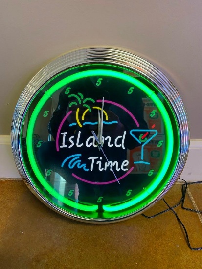 ISLAND TIME NEON CLOCK