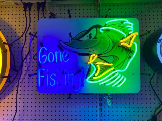 GONE FISHING NEON SIGN