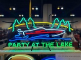PARTY AT THE LAKE NEON SIGN *VERY COLORFUL*