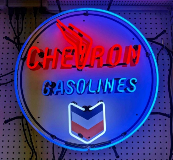CHEVRON GASOLINE NEON SIGN