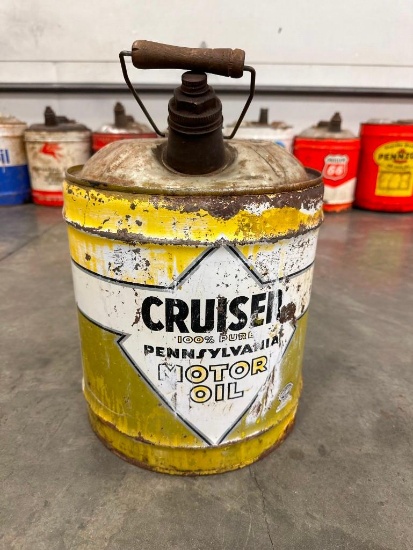 CRUISER MOTOR OIL 5 GALLON OIL CAN * SELLING NO RESERVE*