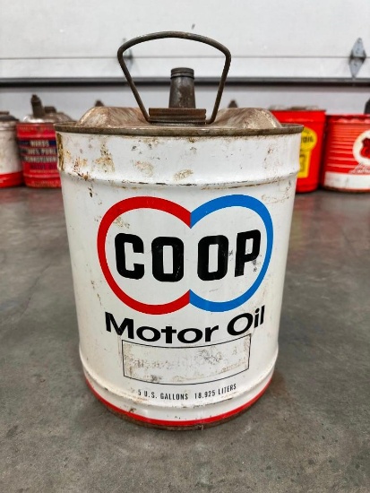 COOP MOTOR OIL 5 GALLON OIL CAN * SELLING NO RESERVE*