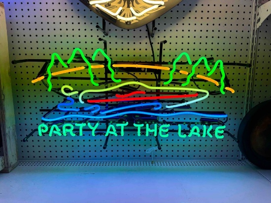 PARTY AT THE LAKE NEON SIGN