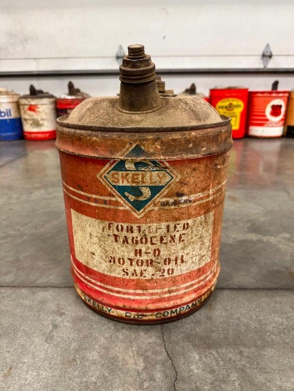 SKELLY OIL COMPANY 5 GALLON OIL CAN * SELLING NO RESERVE*