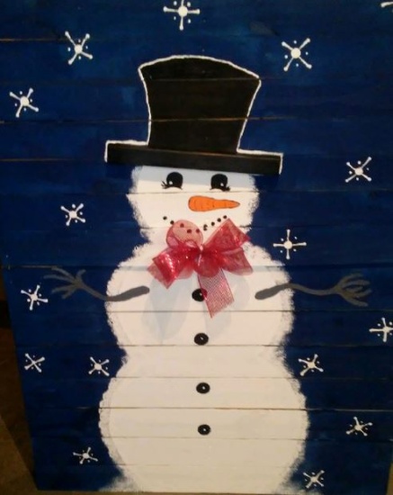 Hand-painted Snowman Pallet