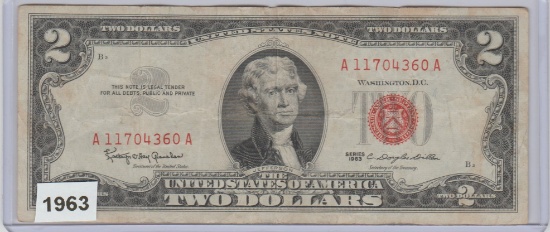 1963 U.S. $2.00 RED SEAL NOTE