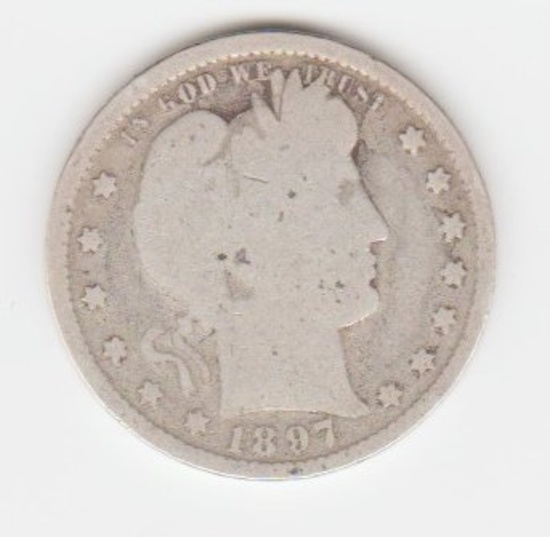 1897P SILVER BARBER QUARTER