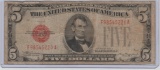 1928C U.S. $5.00 RED SEAL UNITED STATES NOTE