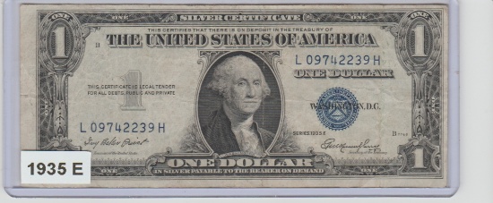 1935E U.S. $1.00 NO MOTTO SILVER CERTIFICATE
