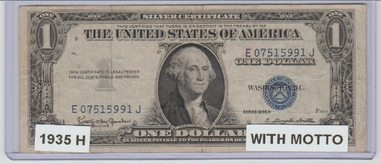 1935H U.S. $1.00 WITH MOTTO SILVER CERTIFICATE