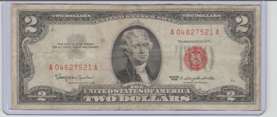 1963 U.S. $2.00 RED SEAL UNITED STATES NOTE