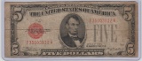 1928C U.S. $5.00 RED SEAL UNITED STATES NOTE