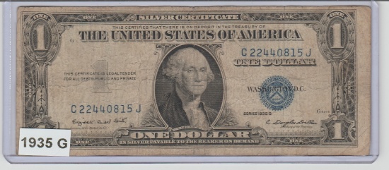 1935G U.S. $1.00 NO MOTTO SILVER CERTIFICATE