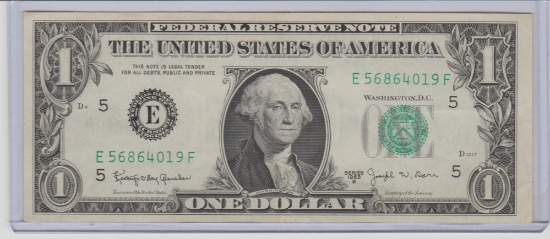 1963B UNC. $1.00 FEDERAL RESERVE NOTE