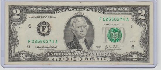 2003A UNC. U.S.$2.00 FEDERAL RESERVE NOTE