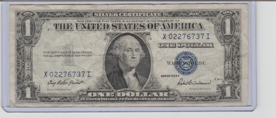 1935F U.S. $1.00 NO MOTTO SILVER CERTIFICATE