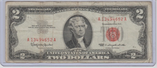 1963 U.S. $2.00 RED SEAL UNITED STATES NOTE
