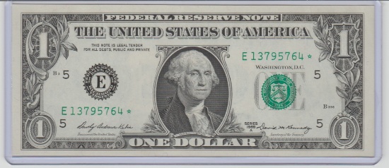 1969A UNC. U.S. $1.00 STAR  FEDERAL RESERVE NOTE