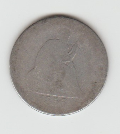 1856P SILVER SEATED LIBERTY QUARTER