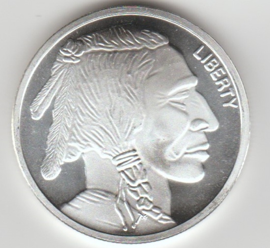 1 TROY OZ. .999 SILVER BUFFALO ROUND