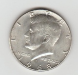 1968D UNC. SILVER KENNEDY HALF DOLLAR