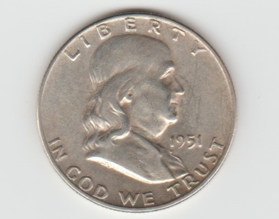 1951D SILVER FRANKLIN HALF DOLLAR