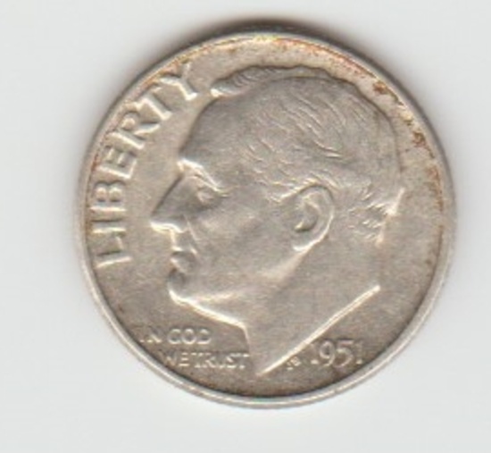 1951D SILVER ROOSEVELT DIME