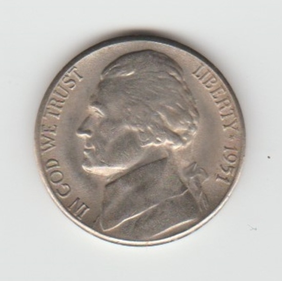 1951S JEFFERSON NICKEL