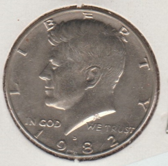 1982D UNC. KENNEDY HALF DOLLAR