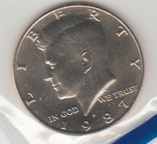 1987P UNC. KENNEDY HALF DOLLAR