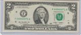 2009 U.S. $2.00 UNC. FEDERAL RESERVE NOTE