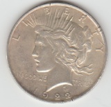 1922P SILVER PEACE DOLLAR