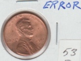 1985 UNC. LINCOLN CENT ERROR