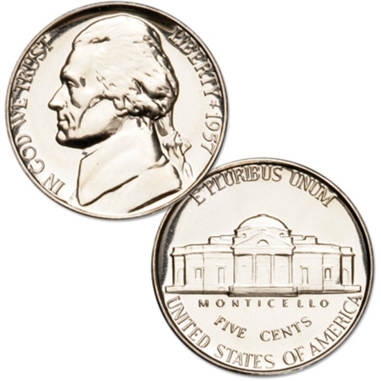 1957 PROOF JEFFERSON NICKEL