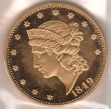1849 LIBERTY HEAD $20.00 GOLD PIECE COPY