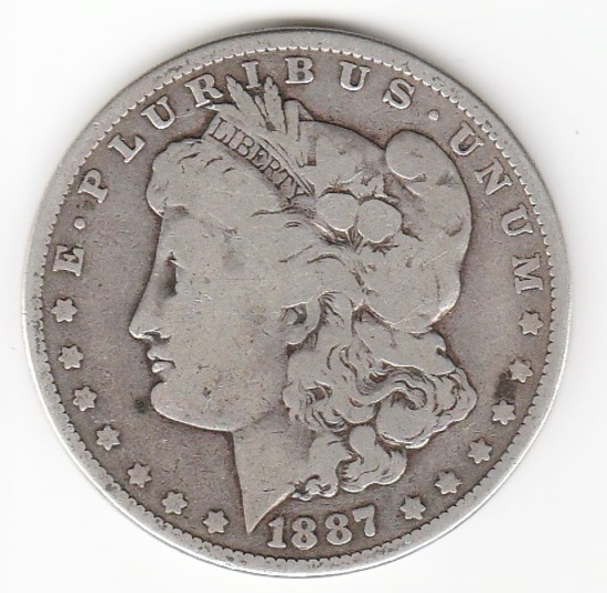 1887 P MORGAN SILVER DOLLAR