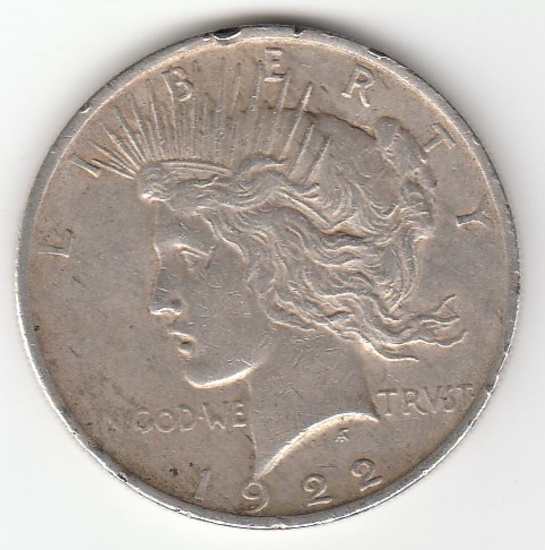 1922 P SILVER PEACE DOLLAR