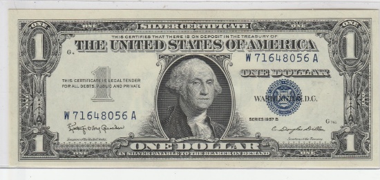 1957 B UNC. $1.00 SILVER CERTIFICATE