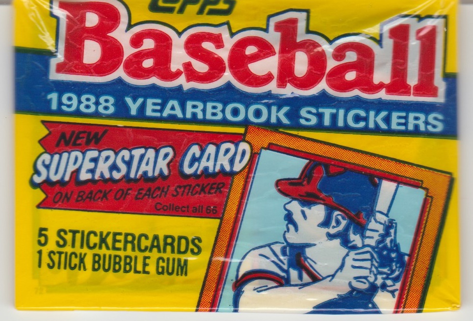 1988 TOPPS YEARBOOK STICKERCARDS PACK UNOPENED