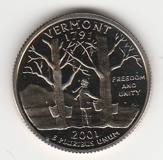 2001 S PROOF VERMONT STATE QUARTER