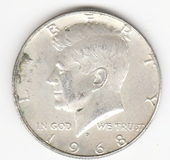 1968 D SILVER KENNEDY HALF DOLLAR