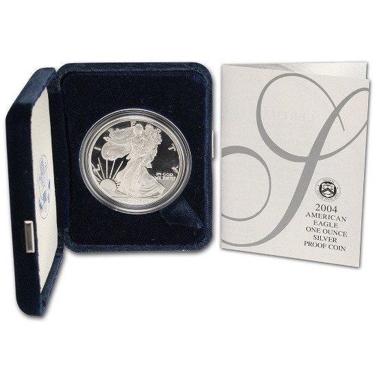 2004 1 oz. American Silver Eagle Proof Box & COA