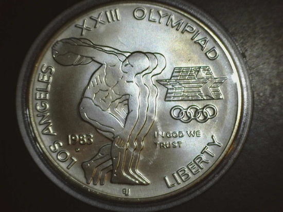 1983-p Olympic UNC Silver Dollar Commemorative