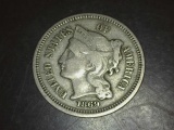 1869 Nickel Three Cent 3c F
