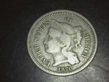 1870 Nickel Three Cent 3c VG
