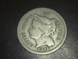 1874 Nickel Three Cent 3c VG