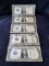 5 1928 $1 Silver Certificates FUNNY BACK