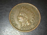 1901 Indian Head Cent EF/AU