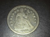 1859 Seated Liberty Dime VG