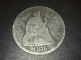 1876 Seated Liberty Dime VF